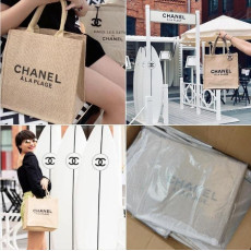 法國 CHANEL 專櫃VIP贈品 麻料環保袋