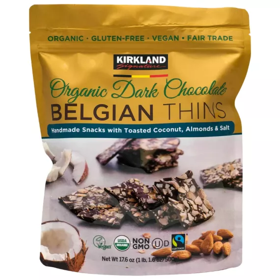 日本直送 - Kirkland Signature Organic Dark Chocolate Belgian Thins 500g